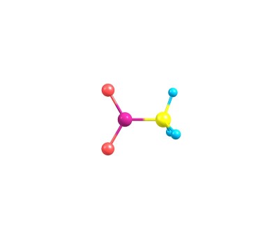 硝基甲烷分子孤立在白色上