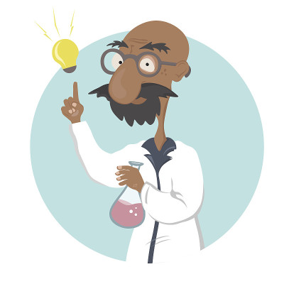 科学家竖起大拇指