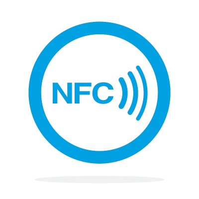 徽章NFC，用于从设备在距离图标矢量隔离的数据交换的技术