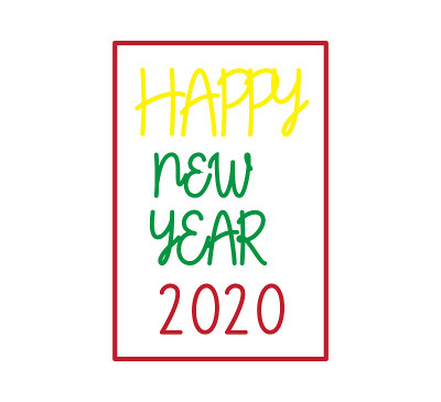 问候新年图标矢量插图