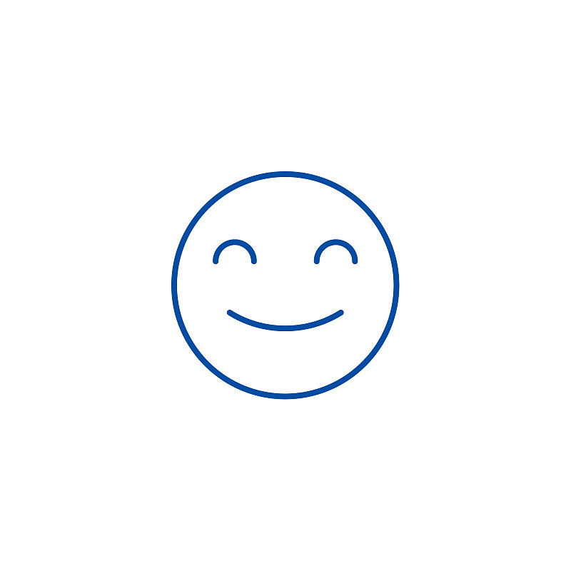 Smiling emoji line icon concept. Smiling emoji fla预览效果