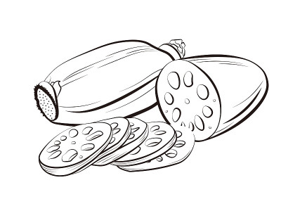 藕黑色简单线条插图