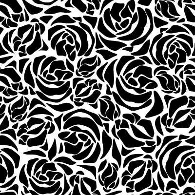 无缝黑白花图案。矢量插图。