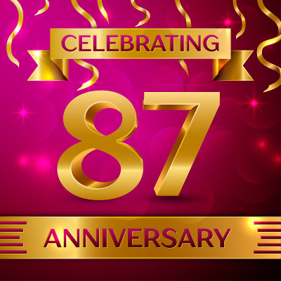 Eighty seven Years Anniversary Celebration Design.