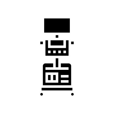 医用超声扫描仪放射学字形图标矢量插图