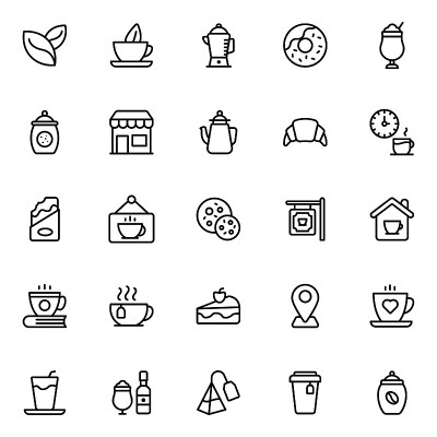 Cafe Line Icons Pack