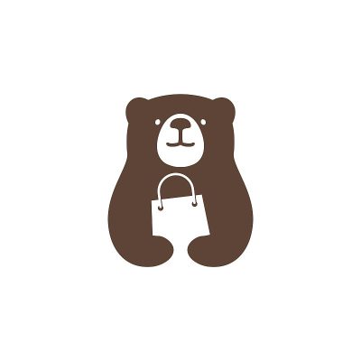 小熊商店商店购物袋矢量图标插图