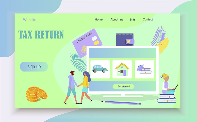 Online tax payment concept