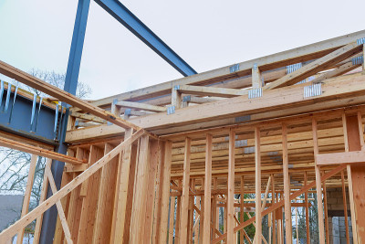 新房屋建筑正在建造的房屋框架