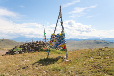 佛教经幡旗在山口