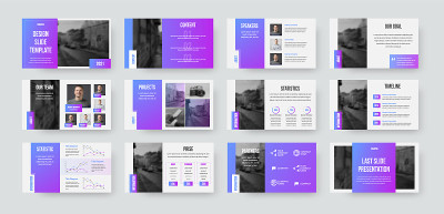 Presentation slide template, vector infographic fo