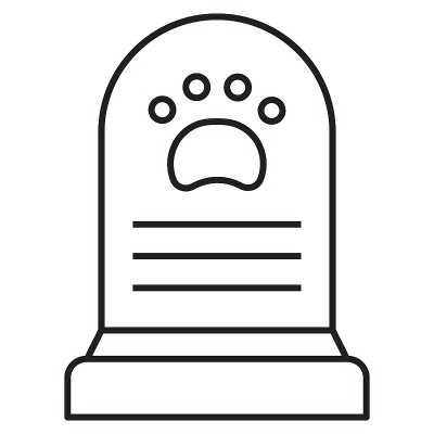 宠物墓地火葬场矢量图标设计