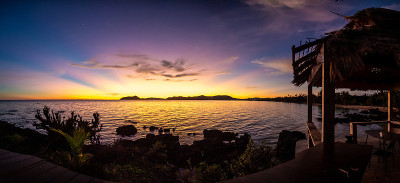 Koh Mak日落，在泰国特拉的Koh Chang附近