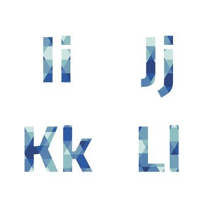 现代风格的蓝色字母集