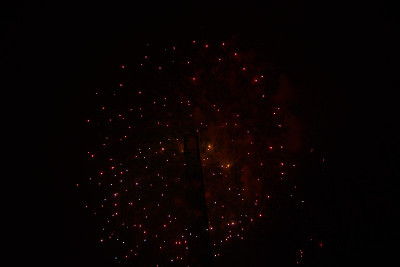烟花在漆黑的夜空