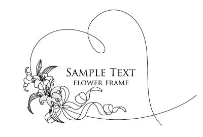 矢量插图手绘花和线画框
