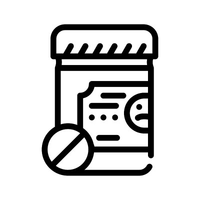 抗抑郁药包装线图标矢量插图
