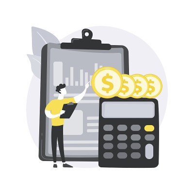 损益表抽象概念向量图解。