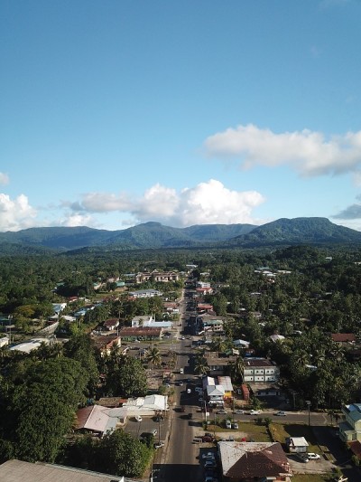 Kolonia town aerial view in Pohnpei, Micronesia