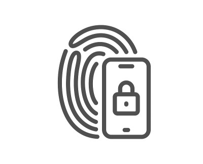 锁线图标。指纹访问签。向量