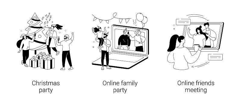 庆祝活动抽象概念矢量插图。