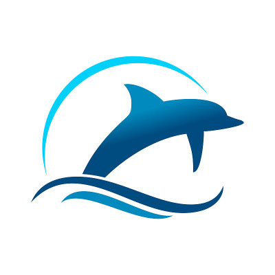 海豚海洋跳跃符号设计