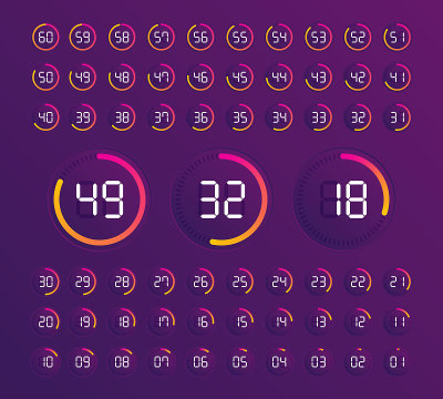 Set of timers. Sign icon.