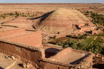 Kasbah Ait Benhaddou在摩洛哥的阿特拉斯山脉