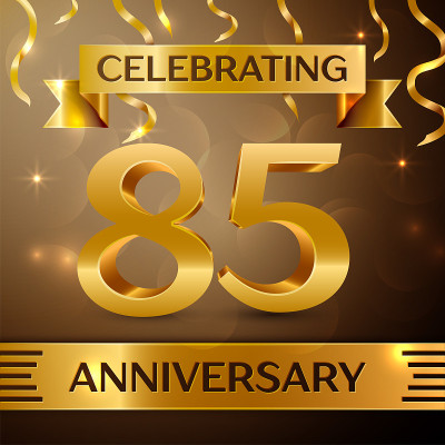 Eighty five Years Anniversary Celebration Design. 