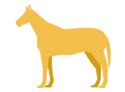 马轮廓矢量插图侧向