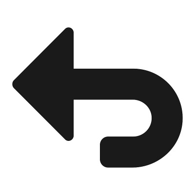 Back undo black arrow icon
