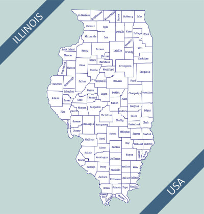 County map of Illinois
