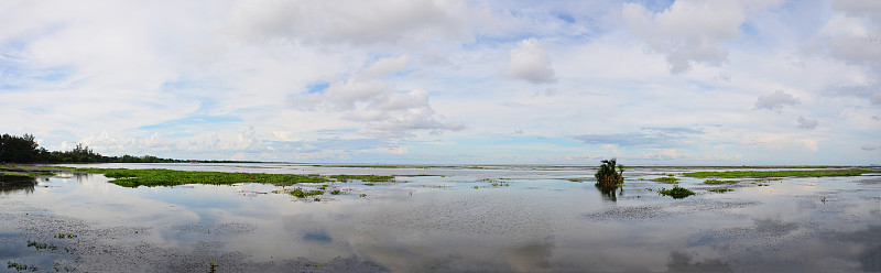 朝鲜半岛公共公园的全景