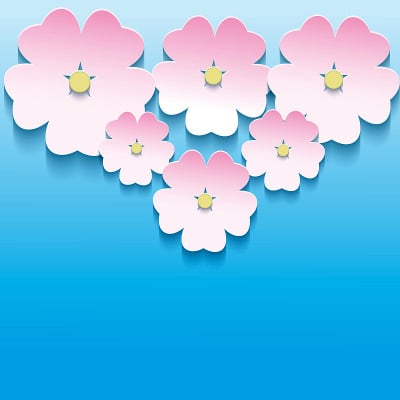 抽象花卉背景与3d花樱花