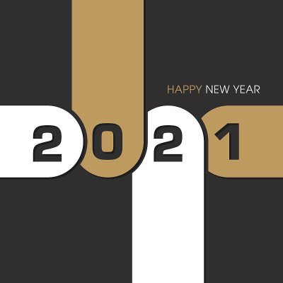 2021年新年快乐文本设计向量。