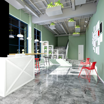 豪华酒店大堂和接待的3D渲染