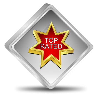Top Rated Button - 3D插图