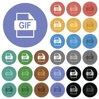 GIF文件格式圆平多色图标