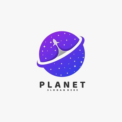矢量插图行星梯度彩色风格。