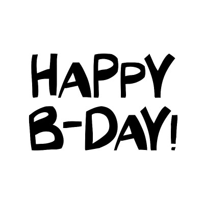 生日快乐。可爱的手写字母在现代斯堪的纳维亚风格。孤立在白色的。矢量插图。