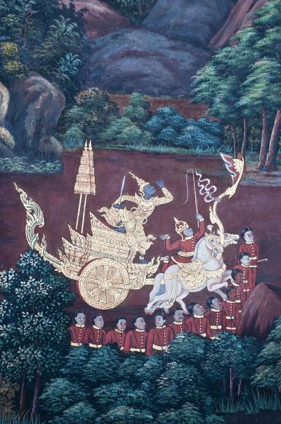寺庙绘画曼谷泰国罗摩金