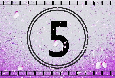 可爱的樱花倒计时5秒，3D渲染