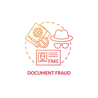 文档欺诈红色概念图标