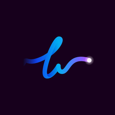 L字标志带有渐变线和闪点。