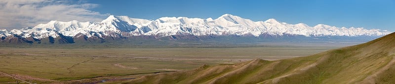 帕米尔山和皮克列宁全景