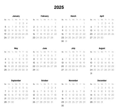 2025年月历