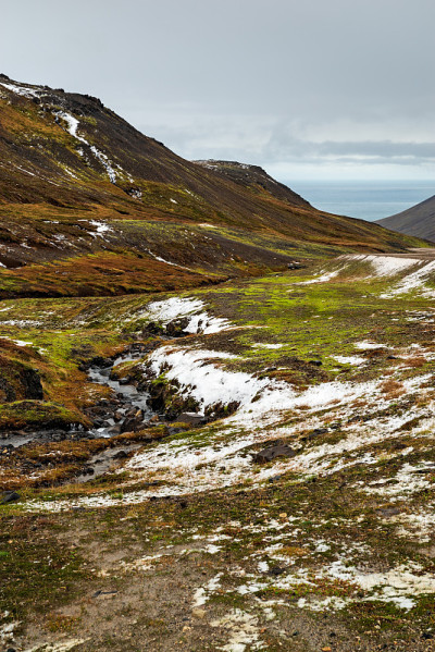 冰岛Borgarfjordur Eystri的山脉