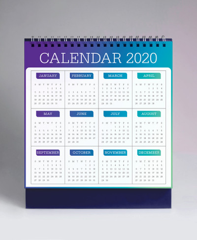 简易台历2020