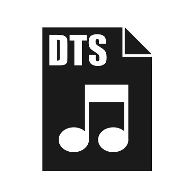 DTS黑色文件图标，平面设计风格
