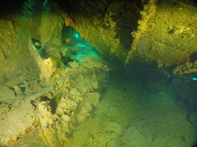Famous wreck ship Fujikawa maru in Truk lagoon